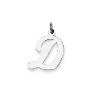 Black Bow Jewelry 14k White Gold, Madison Collection, Medium Script Initial Pendant A-W - 1 of 4