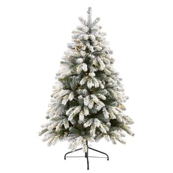 Nearly Natural 5’ Flocked South Carolina Spruce Prelit LED Artificial Christmas Tree