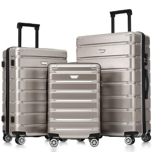 Sapphtopaz 3pcs Hardshell Luggage Sets ABS+PC Suitcase Durable Luggage Carry On Suitcase Suitcases with Wheels, Spinner Wheels (20" 24" 28") - 1 of 4
