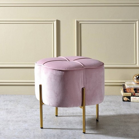 Blush on sale velvet ottoman