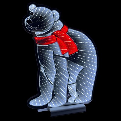 Season's Designs 13" Infinity Light Polar Bear With Wooden
