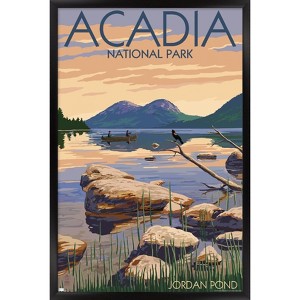 Trends International Lantern Press - Acadia National Park, Maine, Jordan Pond Framed Wall Poster Prints - 1 of 4