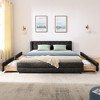 Queen Size Upholstered Bed Frame, Thick Chenille Fabric, Button-Tufted Headboard, Under-Bed Storage Drawer,Beige-- Frevyn - 2 of 4