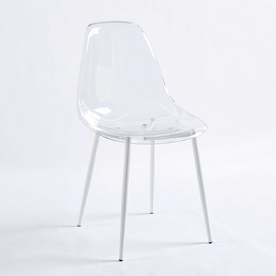 NicBex Set of 4 Dining Chair Modern Plastic Seat Back Dining Room Furniture Side Chair