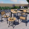Pamapic 6-Piece Aluminum Outdoor Patio Dining Set with Square Table, Small Side Table and 4-Stackable Chairs - 2 of 4