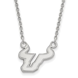 Black Bow Jewelry 10k White Gold South Florida Bulls NCAA Necklace 18 Inch - 1 of 4