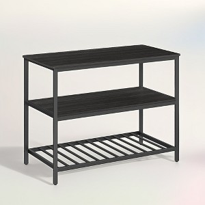 Kitchen Island with 3 Shelves, Island Table, 47.2 Inches Width Kitchen Shelf with Large Worktop, Stable Steel Structure, Industrial, Easy to Assemble - 1 of 4