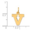 Black Bow Jewelry 14k Yellow Gold, Amanda Collection, Small Block Initial V Pendant - 4 of 4