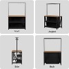 Wooden Kitchen Island with Power Outlet & LED Lights - Bakers Rack with Storage, 3-Tier Microwave/Oven Stand, Coffee Bar Table with 6 Hooks - 3 of 4