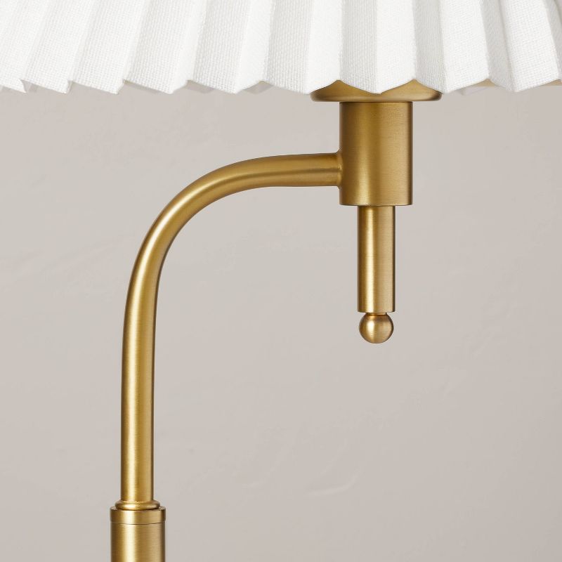 22&#34; Pleated Shade Metal Arch Table Lamp Brass/Cream - Hearth &#38; Hand&#8482; with Magnolia, 5 of 11