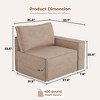 XIZZI Modular Corduroy Sectional Sofa: 5 Sold-Separately Units (Corner, Arms, Ottoman) | Black/Camel | Standard/Large Cushion Options | DIY Friendly - 2 of 4