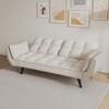 JUJABU 57" Beige Loveseat Sofa with Soft Armrests and Throw Pillow for Apartment or Small Spaces - 4 of 4