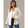 Allegra K Women's Turn Down Collar Dressy Casual Long Sleeve Button Down Shirts - 3 of 4