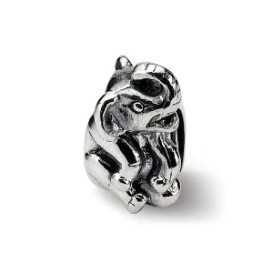 Black Bow Jewelry Sterling Silver Sitting Elephant Bead Charm - 1 of 3