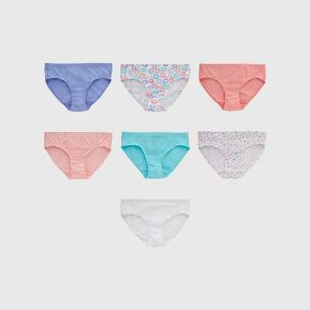 Hanes Premium Girls' 6pk + 1 Pure Cotton Hipster - Colors May Vary