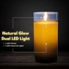 LumiPur XL 3.5"x7" Premium Design Series Glass Flameless LED Candle Silver - 3 of 4