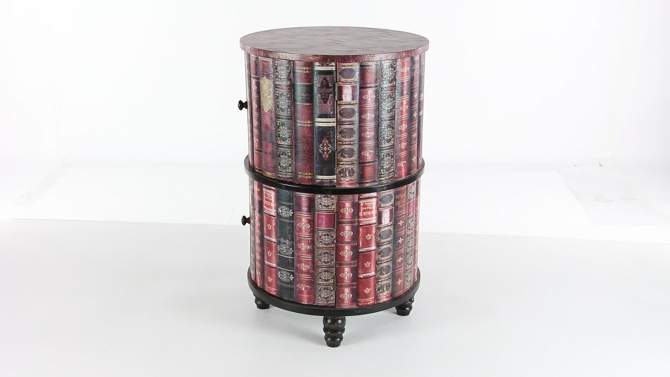 Traditional Round Book Cabinet Maroon - Olivia &#38; May, 2 of 11, play video