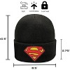 Beanie for Kids and Adults Winter Hat – Beanie with Superman Patch Licensed (One Size) - 2 of 4