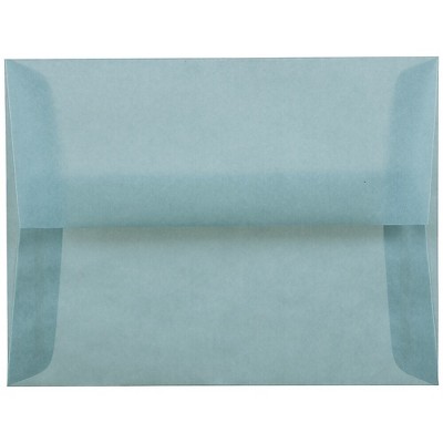 JAM Paper A2 Translucent Vellum Invitation Envelopes 4.375 x 5.75 Ocean Blue PACV602