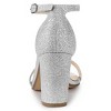 Allegra K Women's Glitter Ankle Strap Chunky Heels Sandals - 4 of 4
