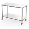 Acekool 60"x24" 2-Tier Stainless Steel Prep Table, Heavy Duty Kitchen Work Table with Adjustable Shelf, NSF Certified for Home Restaurant - 2 of 4