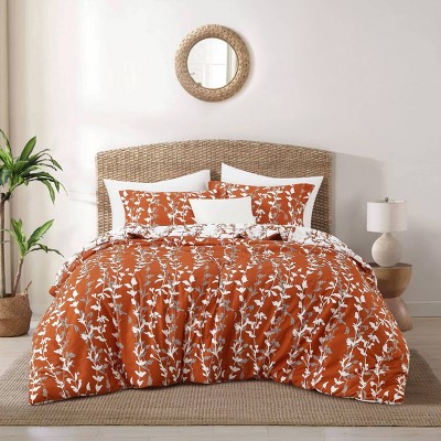 Nanshing 3pc Full Marilla Comforter Set Orange