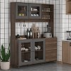 Hitow Classic Buffet Sideboard with 4 Drawers, Hooks and Open Shelf Worktop Pantry Cabinet - 4 of 4