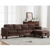 104.5'' 5-Seat Chenille Modular Sectional Sofa with Storage Ottoman, L-Shaped Sectional Sofas with Reversible Chaise, Riveted Design, Easy Assembly - 4 of 4