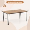 Costway 63-Inch Outdoor Dining Table for 6 People with Acacia Wood Tabletop & Metal Legs - 3 of 4