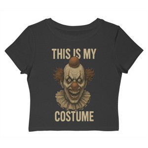 Rerun Island Women This Is My Costume Evil Clown Short Sleeve Graphic Cotton Baby Tee - 1 of 4