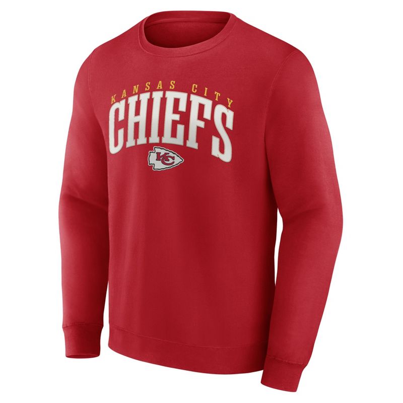 NFL Kansas City Chiefs Men&#39;s Varsity Letter Long Sleeve Crew Fleece Sweatshirt, 2 of 4
