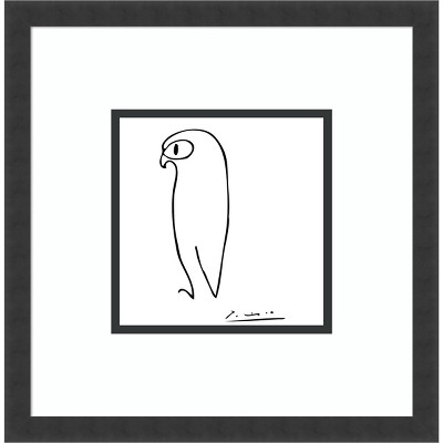 16" x 16" Owl by Pablo Picasso Framed Wall Art Print - Amanti Art