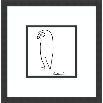 16" x 16" Owl by Pablo Picasso Framed Wall Art Print Black - Amanti Art