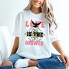 Simply Sage Market Women's Love is The Answer Short Sleeve Garment Dyed Tee - XL - White - 2 of 2