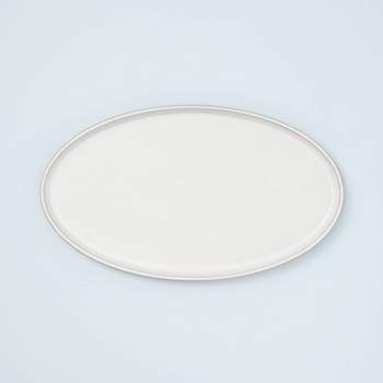 Modern Rim Stoneware Serving Platter Sour Cream - Hearth & Hand™ with Magnolia