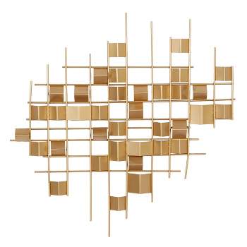 Contemporary Abstract Wall Decor Gold - CosmoLiving by Cosmopolitan