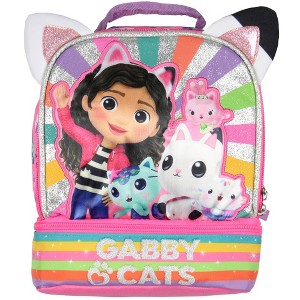 Gabby's Dollhouse Lunch Box 3D Gabby and Cats Dual-Compartment Insulated Lunch Bag - 1 of 4