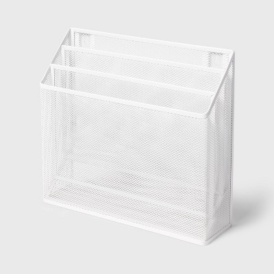 Mesh Hanging File Sorter with Keyholes White - Brightroom™: Wall File Holder, Steel, Adult Assembly Required