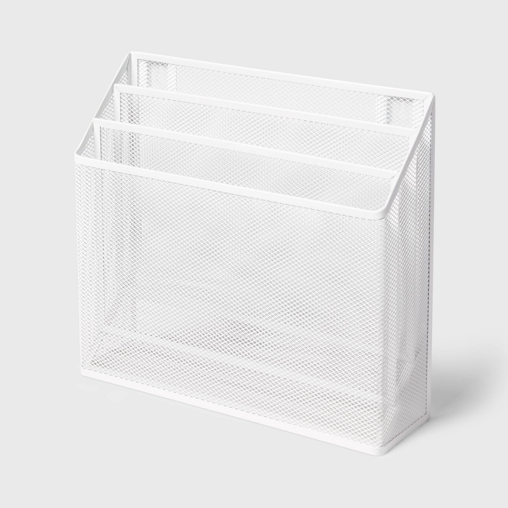 Photos - Desk Organiser Mesh Hanging File Sorter with Keyholes White - Brightroom™