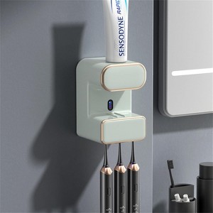 Automatic Toothpaste Dispenser, Wall Mounted Electric Toothpaste Dispenser with 3 Toothpaste Slots - 1 of 4
