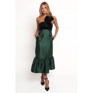 Petal and Pup Womens Amelie Bow Front One Shoulder Midi Dress - 1 of 4