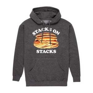 Men's - Instant Message - Pancakes Stacks On Stacks Graphic Fleece Pullover Hoodie - 1 of 4