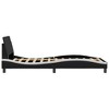vidaXL Single Bed Frame with Headboard - Black/White, Faux Leather, Plywood Slats, 39.4"x74.8" Mattress Size, Modern Design - 4 of 4