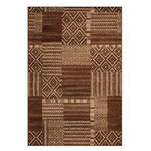Modern Block Patchwork Power-Loomed Living Room Bedroom Entryway Indoor Area Rug or Runner by Blue Nile Mills - 1 of 4