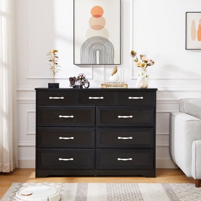 9 Drawers Dresser Wide Chest With 9 Drawers Storage Organizer Cabinet For Living Room Bedroom Entryway Hallway Nursery