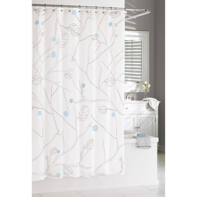 blue grey white shower curtain