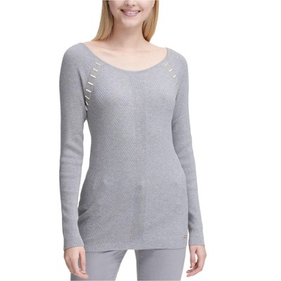 Calvin Klein Womens Hardware Detail Pullover Sweater