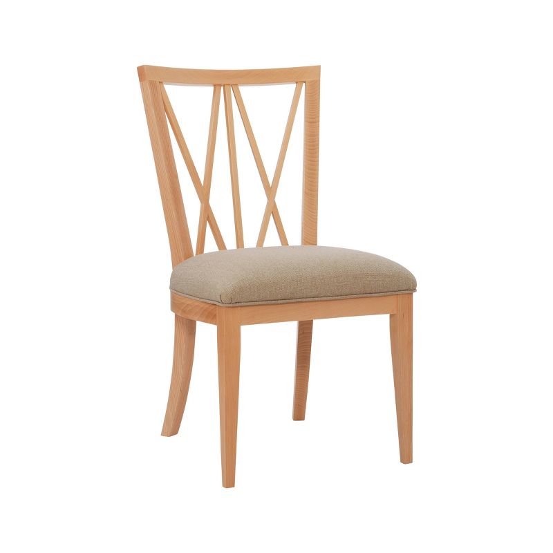 Set of 2 Becca Cross Back Linen Dining Chairs Natural - Linon, 4 of 13