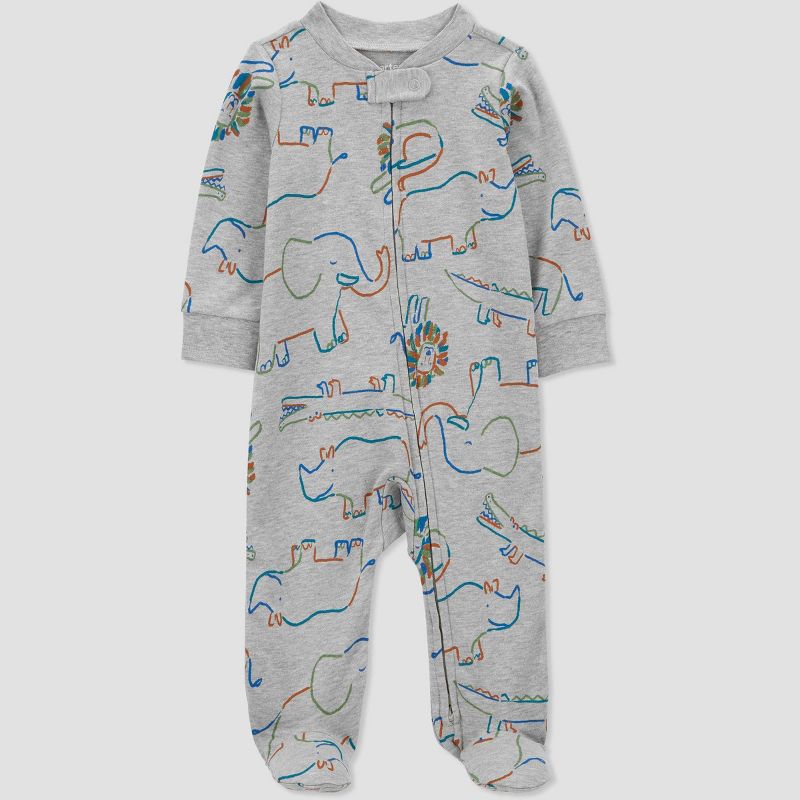 Carter's Just One You®️ Baby Boys' Lion Footed Pajama - Gray, 1 of 4
