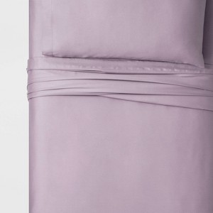 Twin XL 100% Cotton Solid Sheet Set Sea Fog Purple - Threshold , Blue Fog Purple